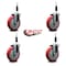 Service Caster 5'' Red Poly Wheel Swivel 7/8'' Expanding Stem Caster Set, 4PK SCC-EX20S514-PPUB-RED-78-4 - alternate 4